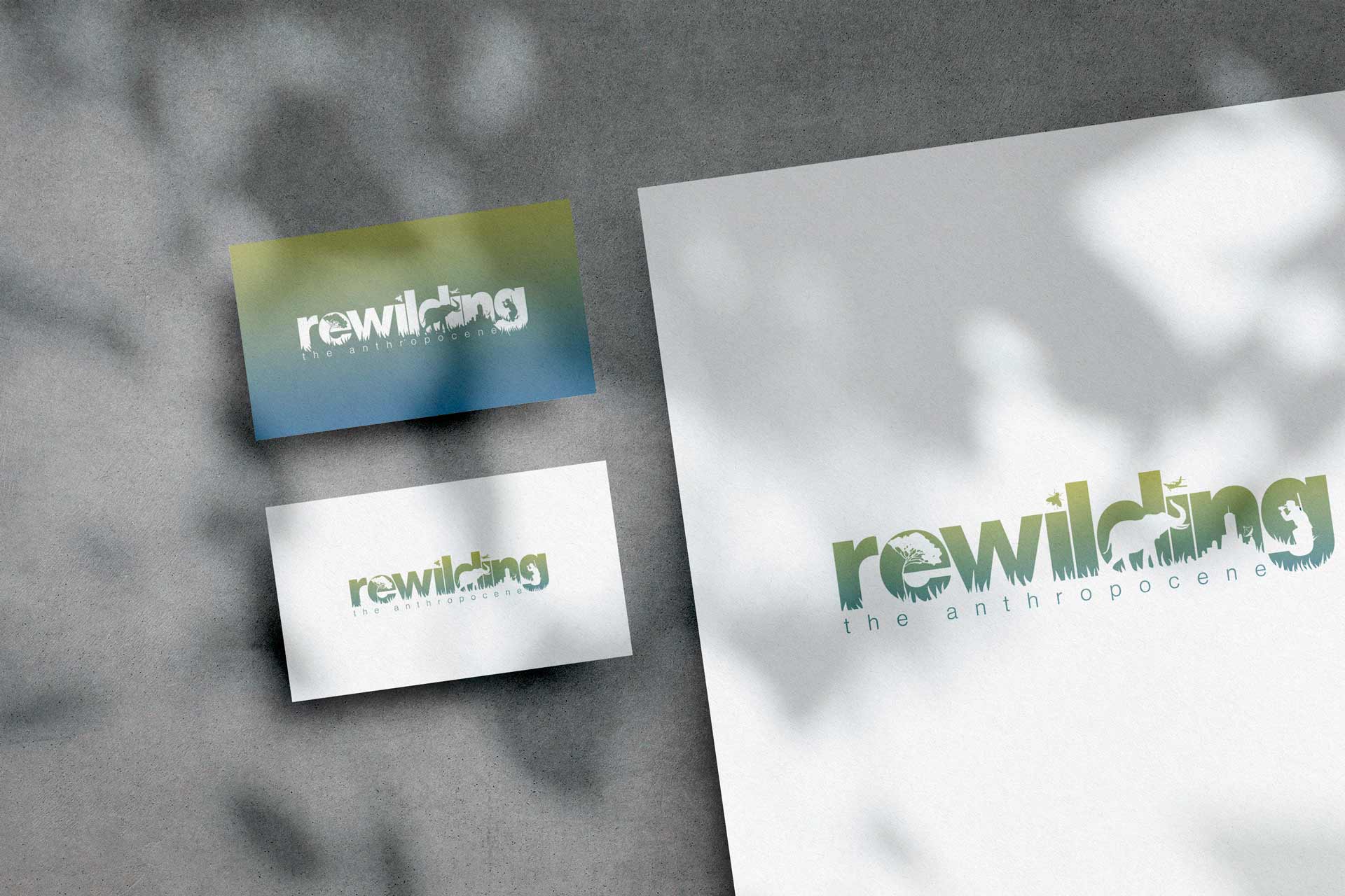 rewilding logo auf papier