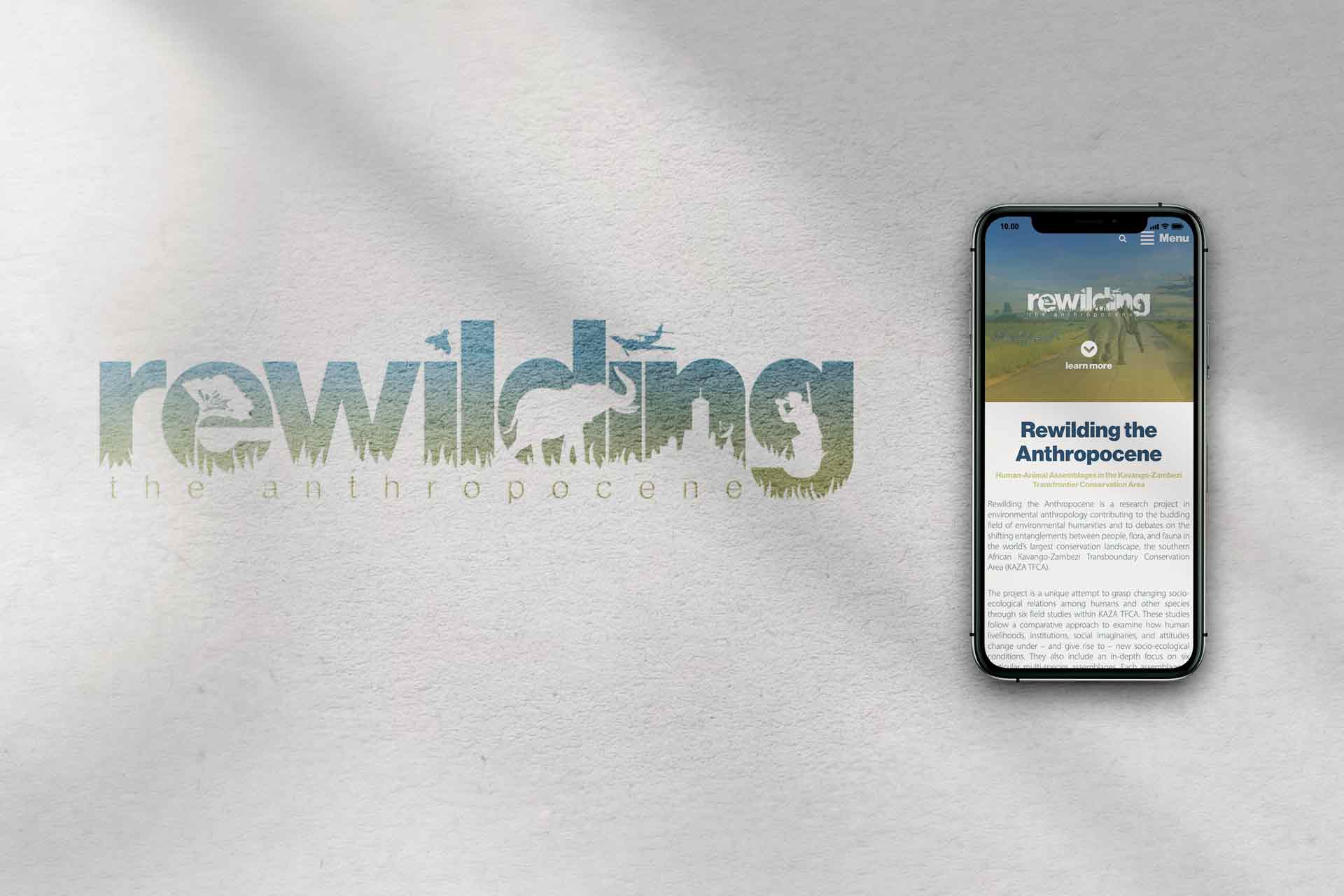 rewilding Logo und Handy